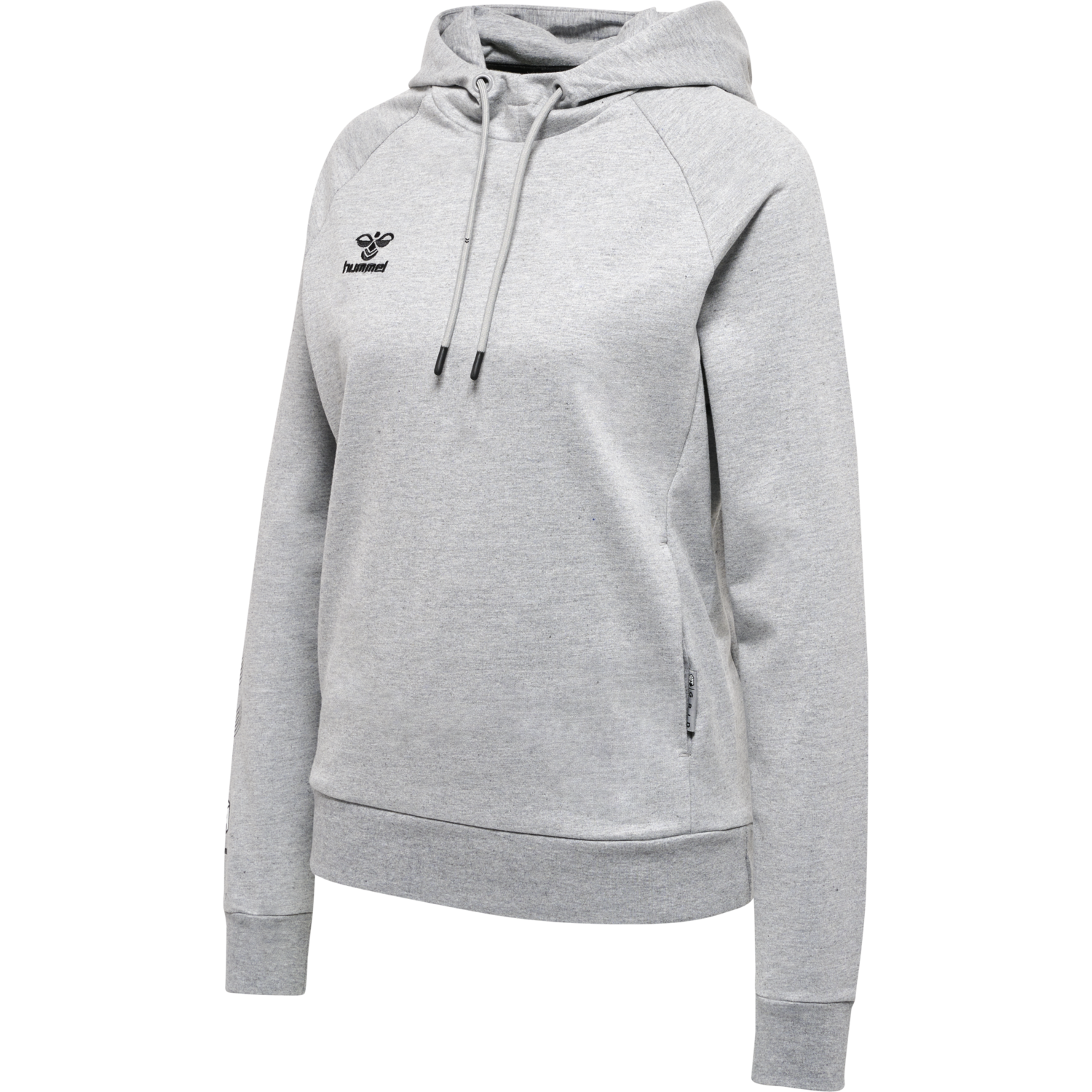 hmlMOVE GRID COTTON HOODIE WOMAN, GREY MELANGE, packshot