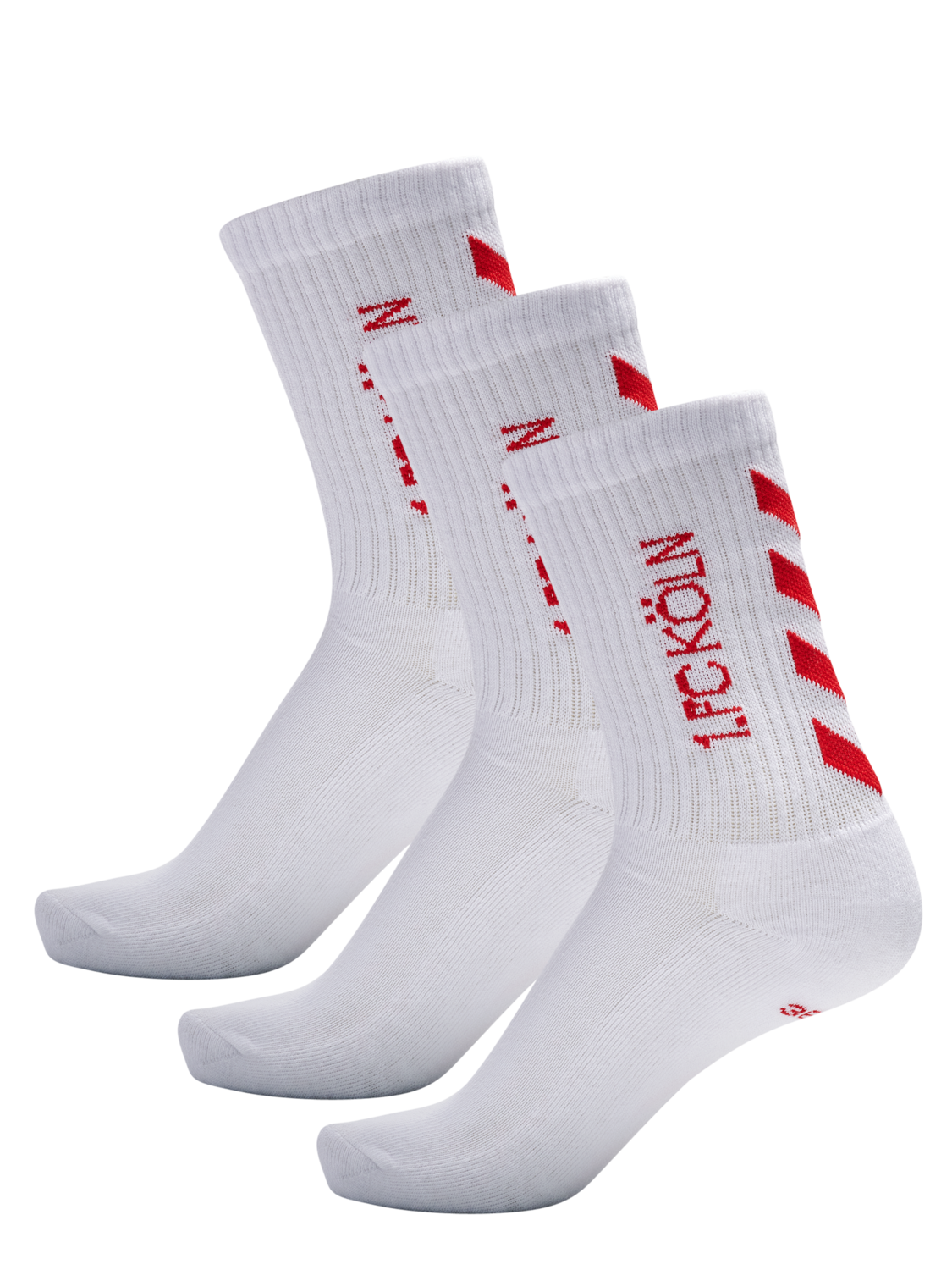 1FCK FUNDAMENTAL SOCKS 3-PACK, WHITE/TRUE RED, packshot