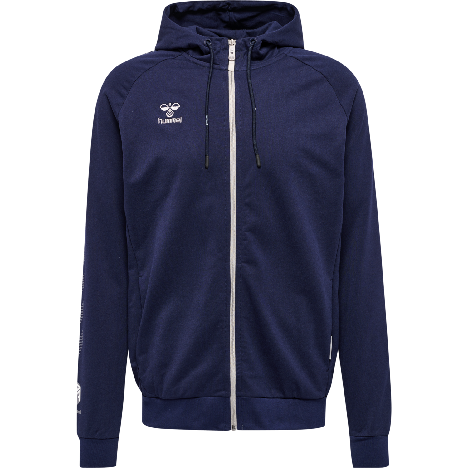 hmlMOVE GRID COTTON ZIP HOODIE, MARINE, packshot