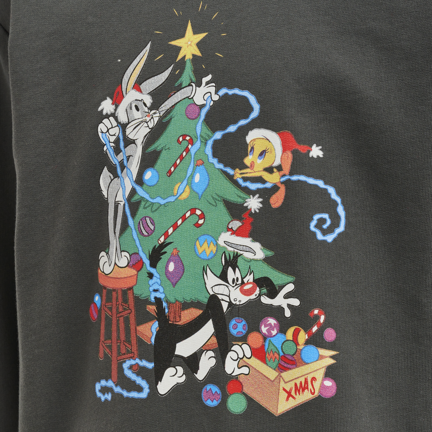 hmlBUGS BUNNY DOS SWEATSHIRT, DARK SHADOW, packshot