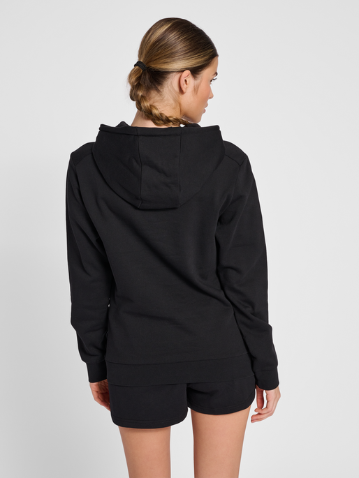 hmlOFFGRID HOODIE WO, JET BLACK/FORGED IRON, model