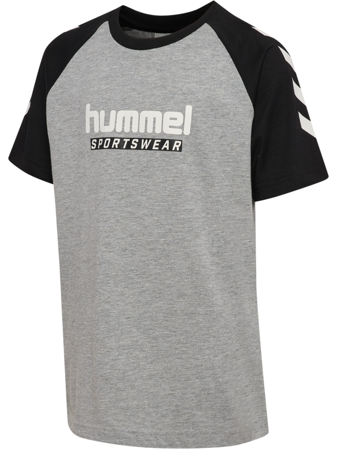 hmlJR LOGO T-SHIRT S/S, GREY MELANGE, packshot