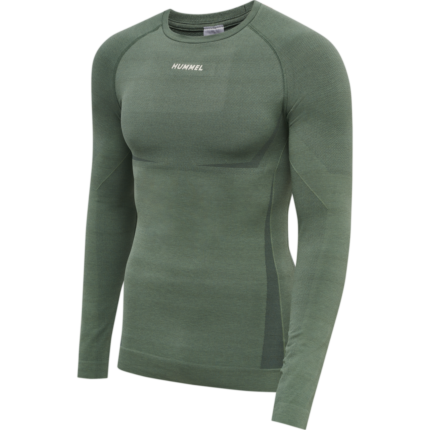 hmlTE MIKE SEAMLESS T-SHIRT L/S, LAUREL WREATH/LILY PAD MELANGE, packshot