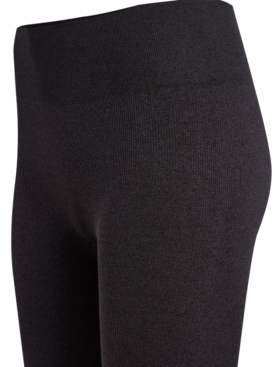 hmlYOGA SEAMLESS RIB MW TIGHTS, BLACK MELANGE, packshot