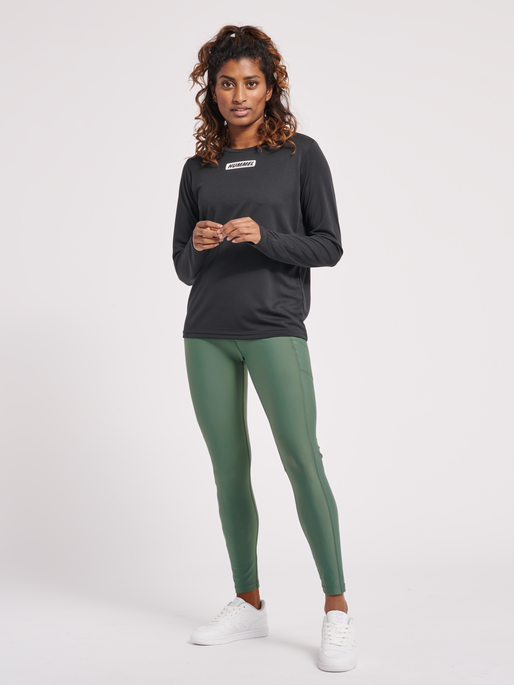 hmlTE TOLA HIGH WAIST TIGHTS, LAUREL WREATH, model