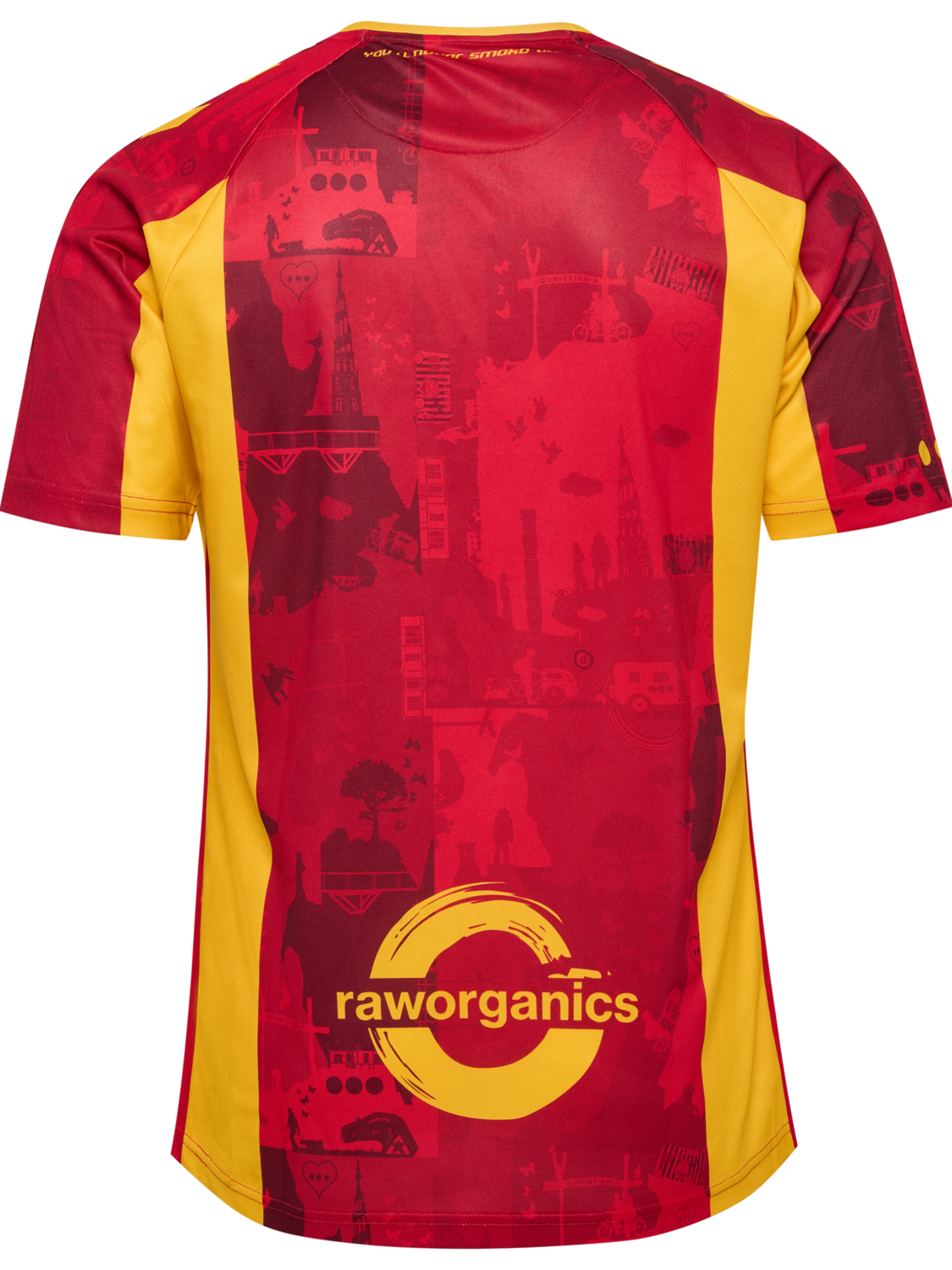 CSC 24/25 HOME JERSEY SS, TRUE RED/SPORTS YELLOW W/SPONS, packshot