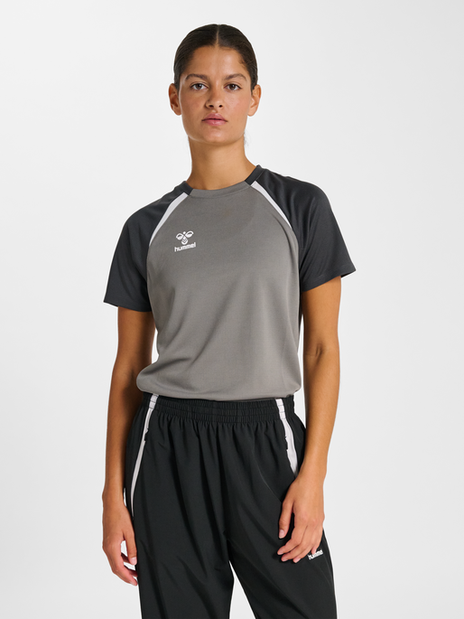 hmlLEAD 2.0 JERSEY S/S WOMAN, STEEL GRAY/ASPHALT, model