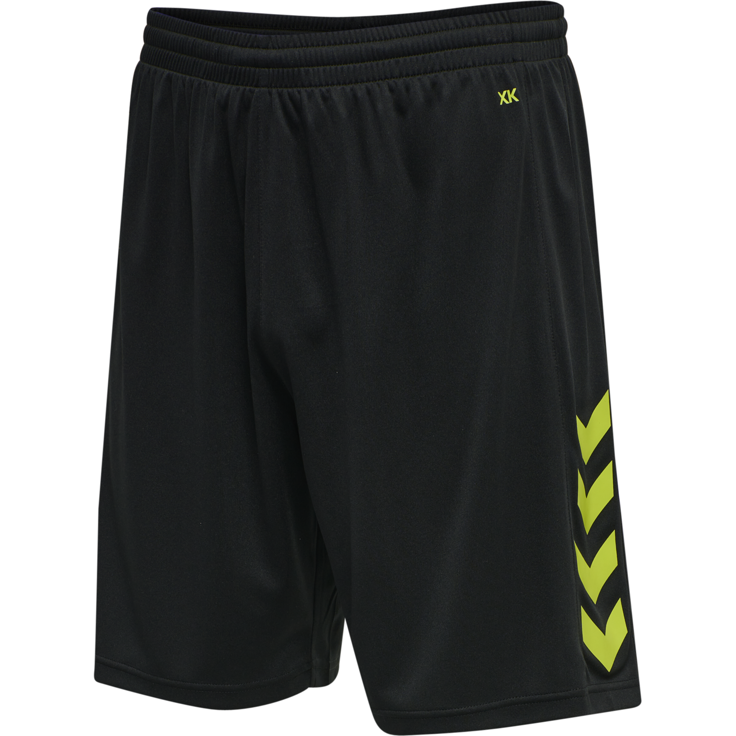 hmlCORE XK POLY SHORTS, BLACK/LIME POPSICLE, packshot