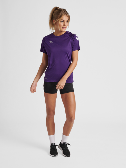 hmlCORE XK CORE POLY TEE  S/S WOMAN, ACAI/WHITE, model