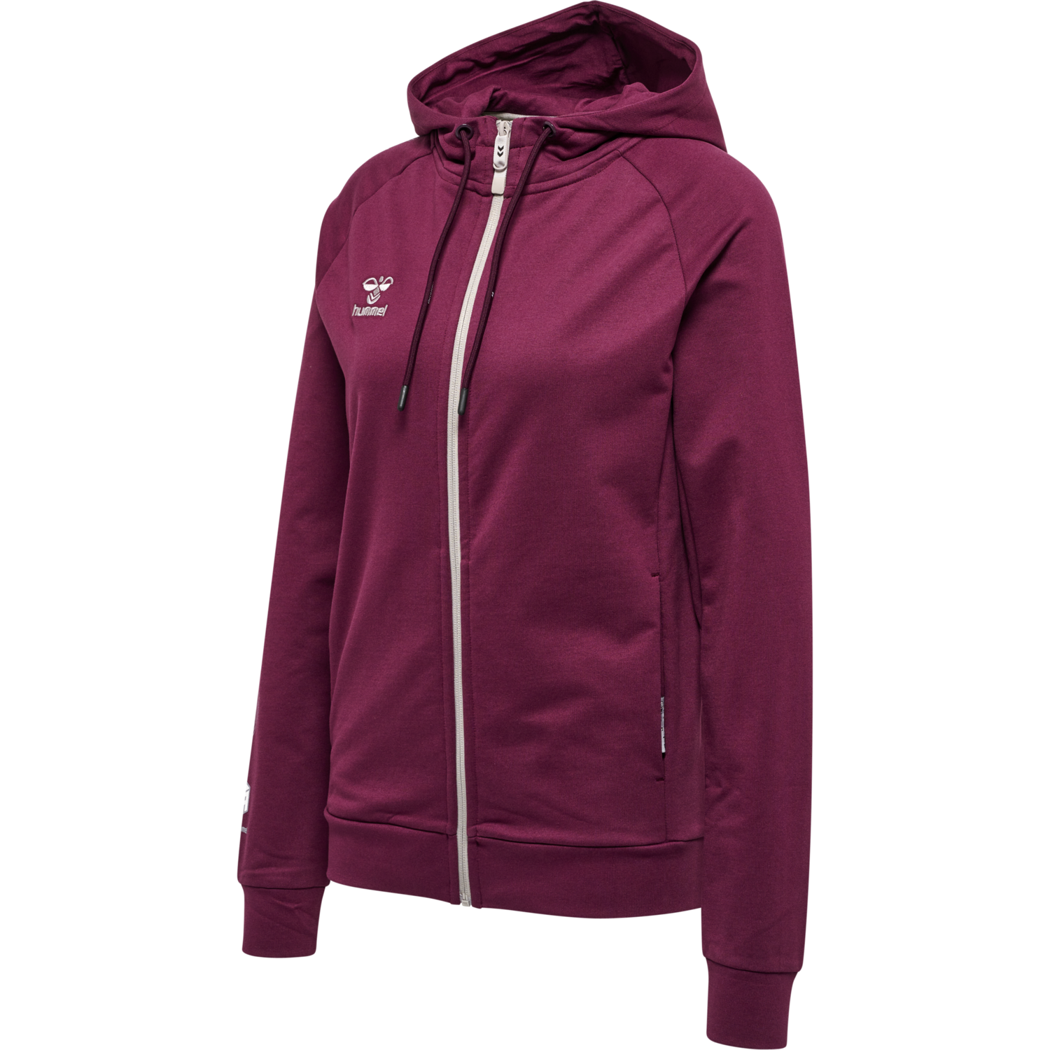 hmlMOVE GRID COTTON ZIP HOODIE WOMA, GRAPE WINE, packshot