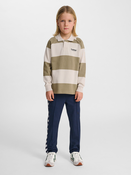 hmlJR LOOSE STRIPED POLO L/S, CORNSTALK, model