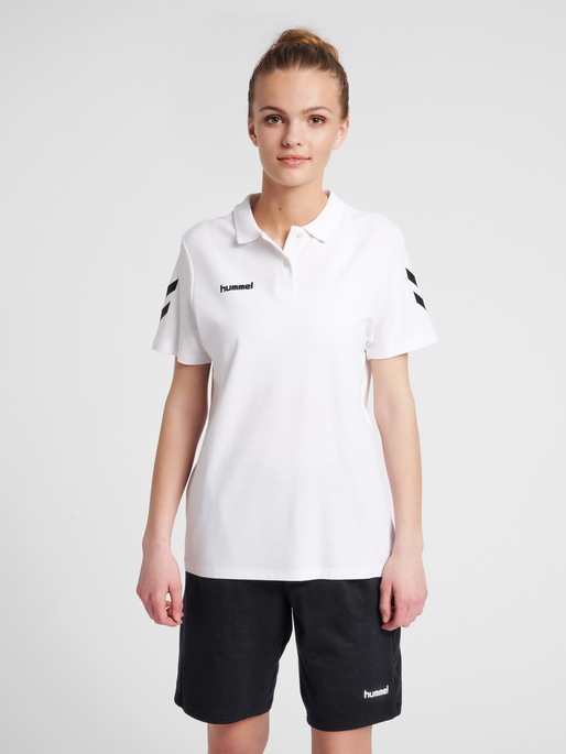 HMLGO COTTON POLO WOMAN, WHITE, model