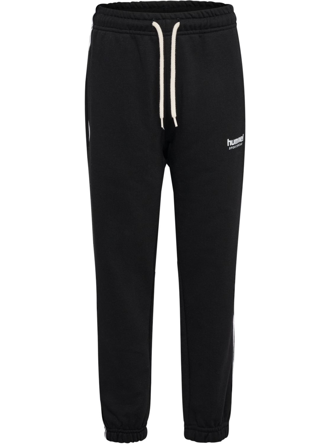hmlJR LOOSE SWEATPANT PIPING, BLACK, packshot