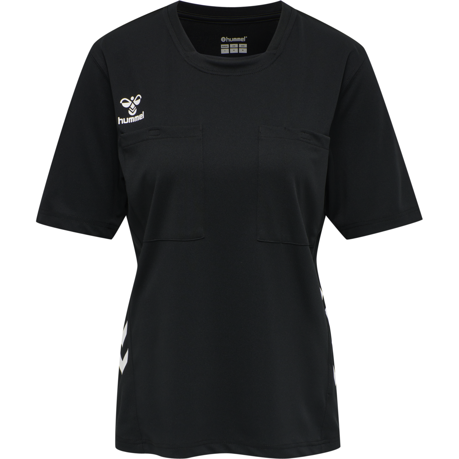 hmlREFEREE CHEVRON WO  JERSEY S/S, BLACK, packshot