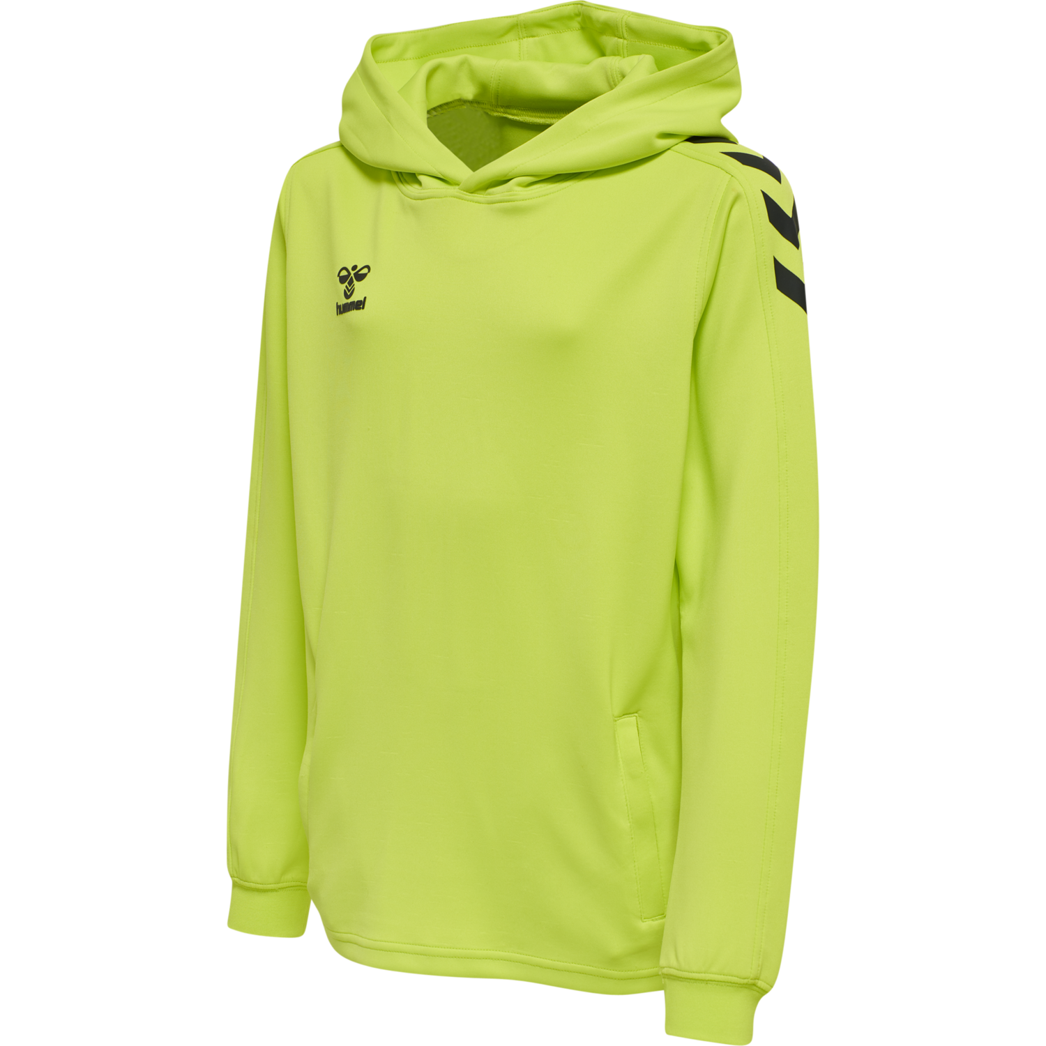 hmlCORE XK POLY KIDS SWEAT HOODIE, LIME POPSICLE, packshot