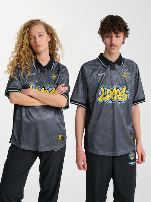 hmlLOOSE SOCCER JERSEY S/S EL PASO, BLACK, model