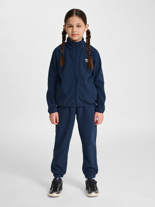hmlJR FLEECE ZIP JACKET BEE, DRESS BLUES, model