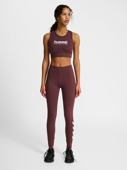 hmlPULSE LOGO LIGHT SUPPORT BRA, FUDGE MELANGE, model