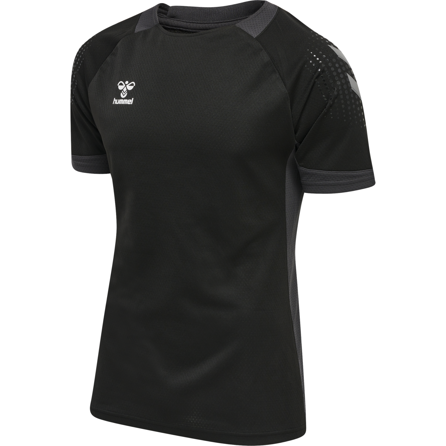 hmlLEAD S/S POLY JERSEY, BLACK, packshot