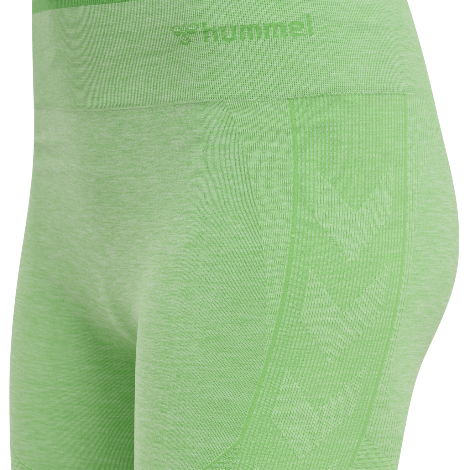 hmlMT UNA SEAMLESS MID WAIST SHORTS, SUMMER GREEN MELANGE, packshot