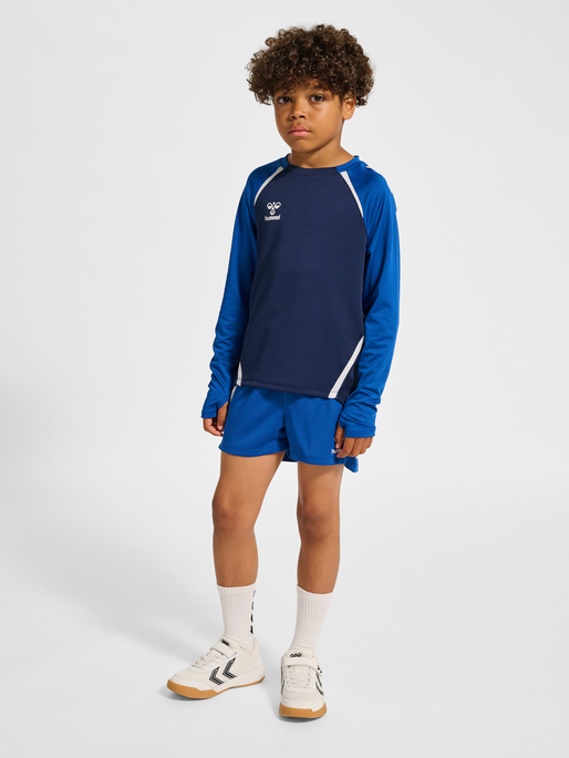 hmlLEAD 2.0 CREW SWEAT KIDS, MARINE/TRUE BLUE, model