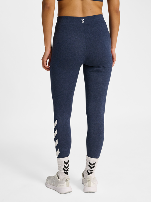 hmlPULSE LOGO MW TIGHTS, DRESS BLUE MELANGE, model