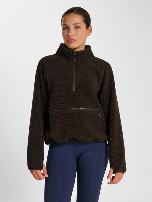 hmlPULSE FLEECE W PULLOVER, AFTER DARK, model