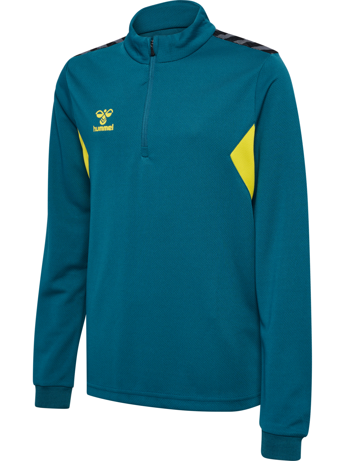 hmlAUTHENTIC HALF ZIP SWEAT KIDS, BLUE CORAL/SULPHUR SPRING, packshot