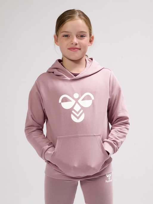 hmlCUATRO HOODIE, WOODROSE, model