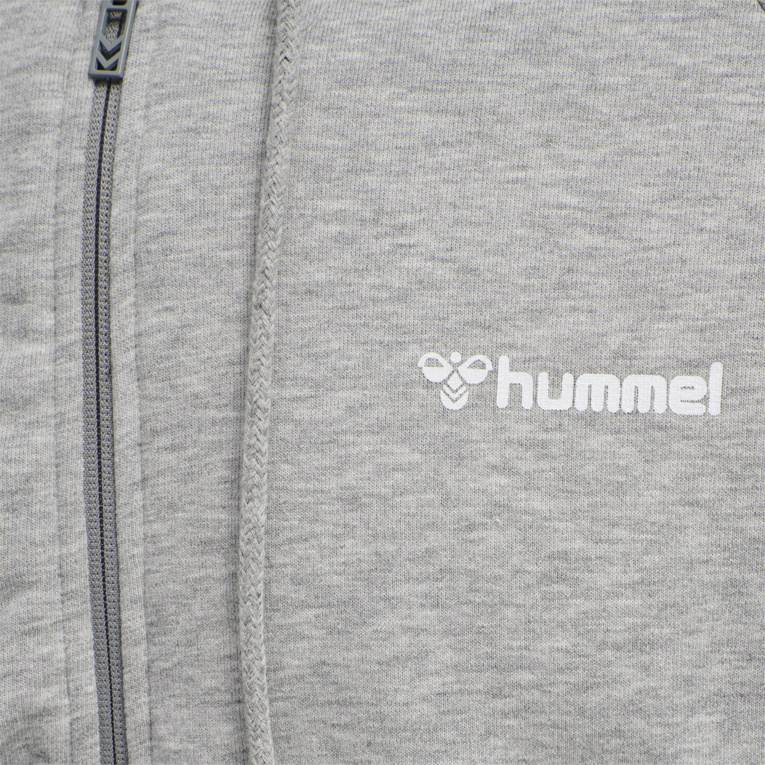 hmlISAM ZIP HOODIE, GREY MELANGE, packshot