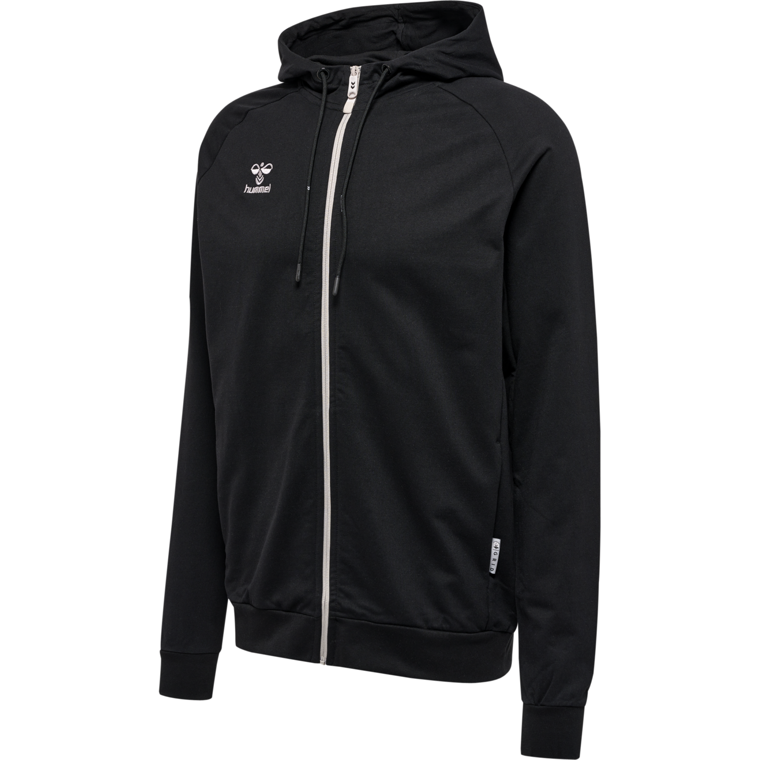 hmlMOVE GRID COTTON ZIP HOODIE, BLACK, packshot