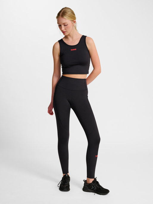 hmlHIIT INTENSITY HIGH WAIST TIGHTS, BLACK, model
