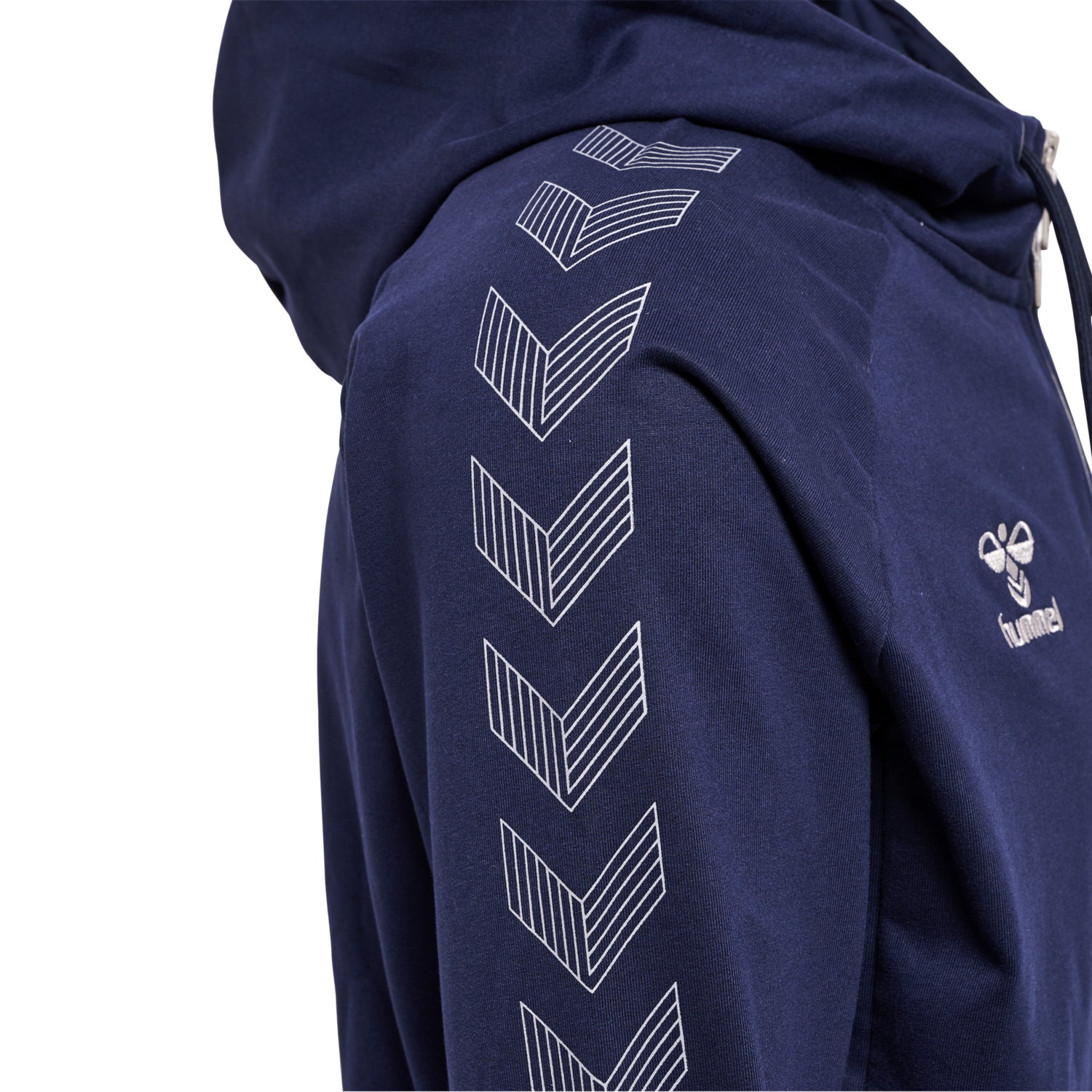 hmlMOVE GRID COTTON ZIP HOODIE, MARINE, packshot