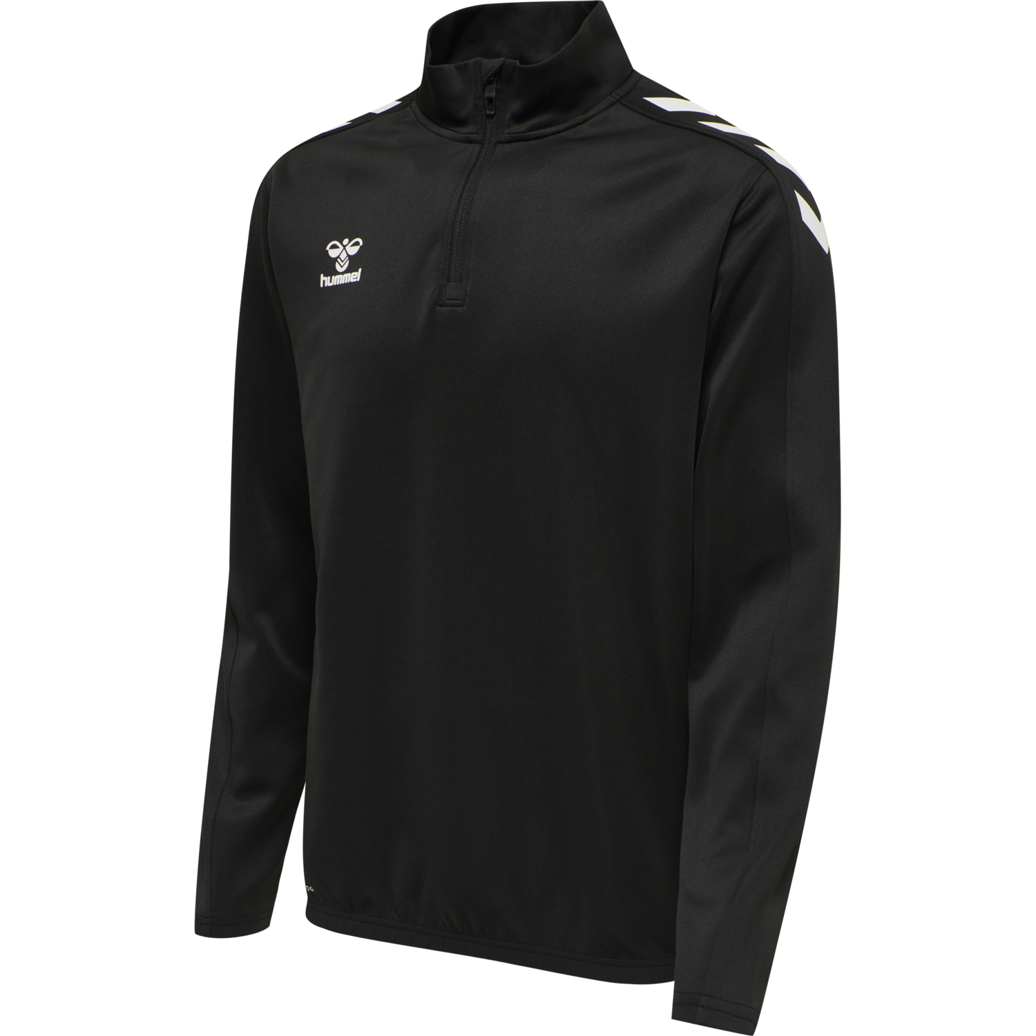 hmlCORE XK HALF ZIP POLY SWEAT, BLACK, packshot