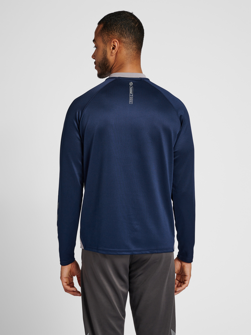 hmlGG12 ACTION HALF ZIP SWEAT, MARINE/ALLOY, model