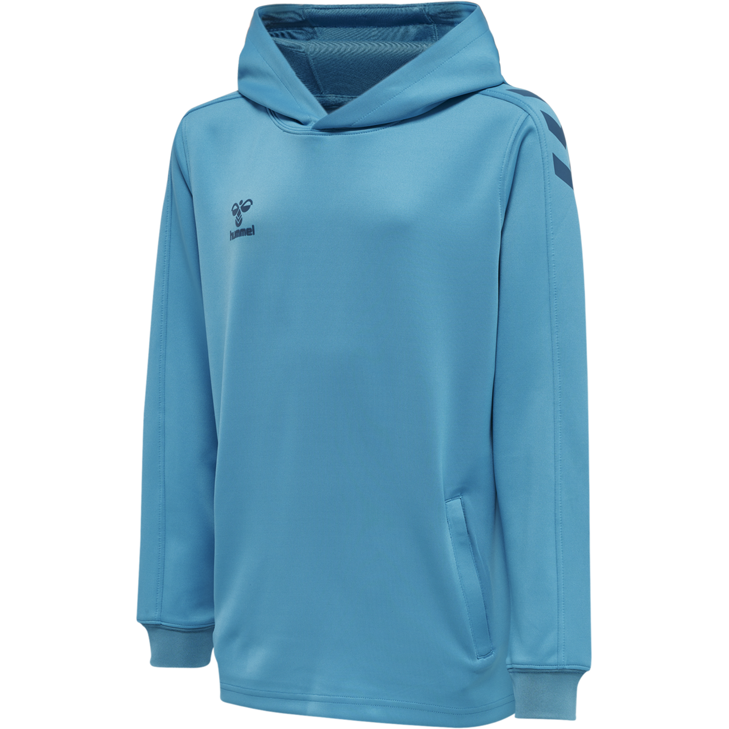 hmlCORE XK POLY KIDS SWEAT HOODIE, BLUE DANUBE, packshot