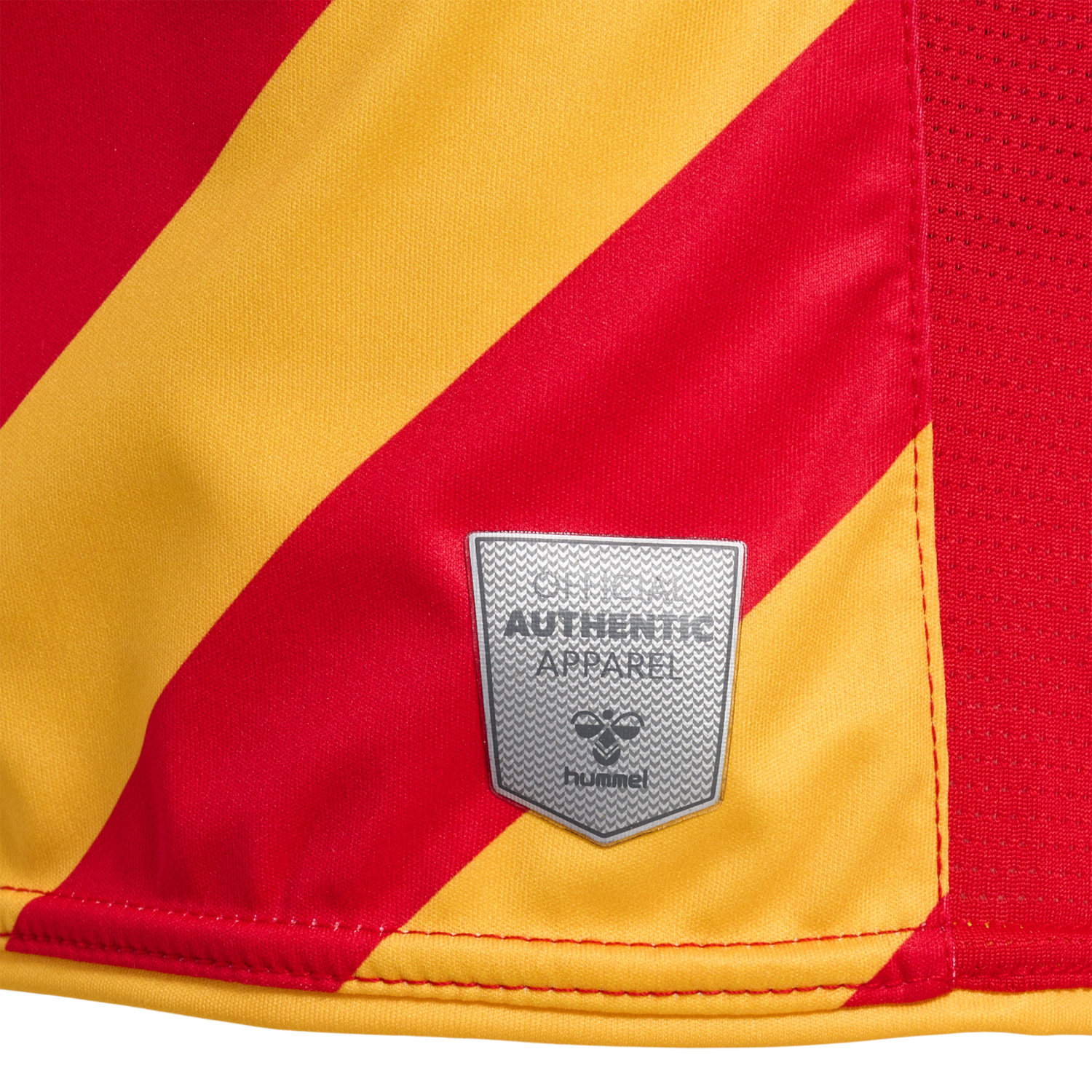 hmlCSC 19/20 KIDS HOME JERSEY LS, TRUE RED/SPORTS YELLOW W/SPONS, packshot