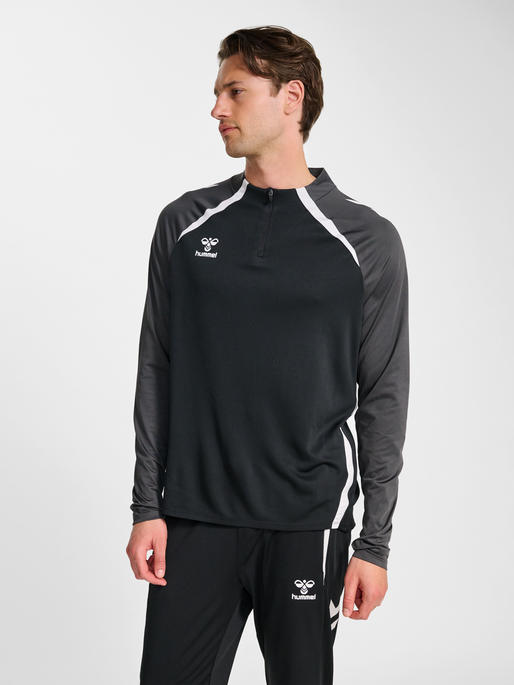 hmlLEAD 2.0 HALF ZIP, BLACK/ASPHALT, model