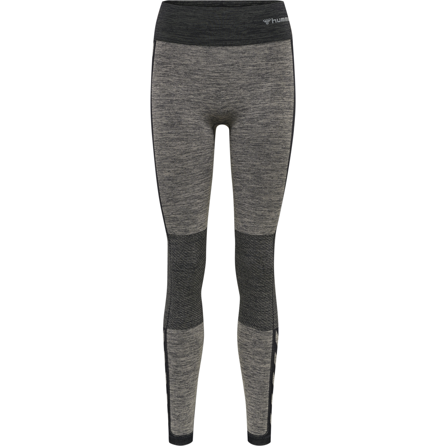 hmlCLEA SEAMLESS MID WAIST TIGHTS, CHATEAU GRAY/BLACK MELANGE, packshot