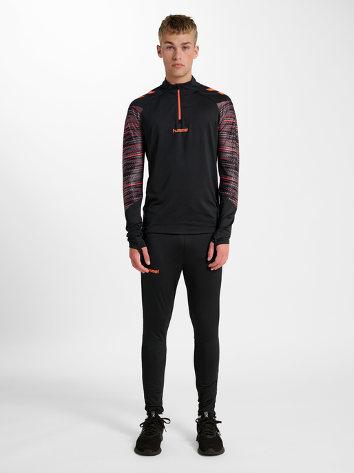 hmlBLAZE PRO TRAINING HALF ZIP, BLACK/ORANGE, model